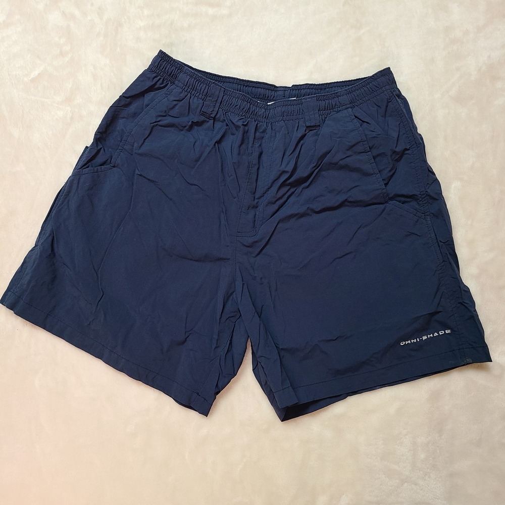 Columbia PFG Omni-Shade Backcast III 6" Lined Swim Trunks Shorts Blue Mens Small